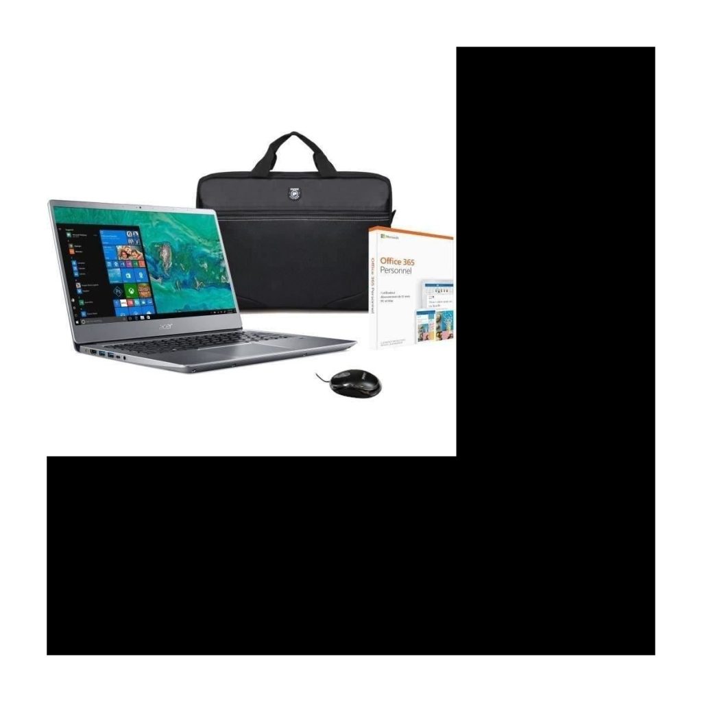ACER Swift SF314-56-72UF – 14″ FHD – Core i7-8565U – RAM 8Go – 1To + 256Go SSD + Office 365 + Sacoche + Souris